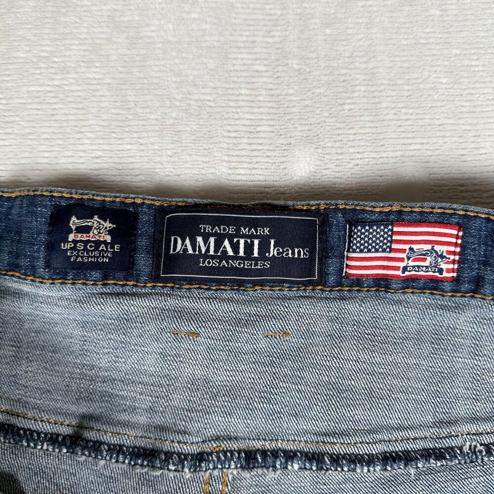 Damati Jeans Men Size W36 L29 Distressed Paint Cotton Blend Moto Biker EUC - Picture 7 of 12